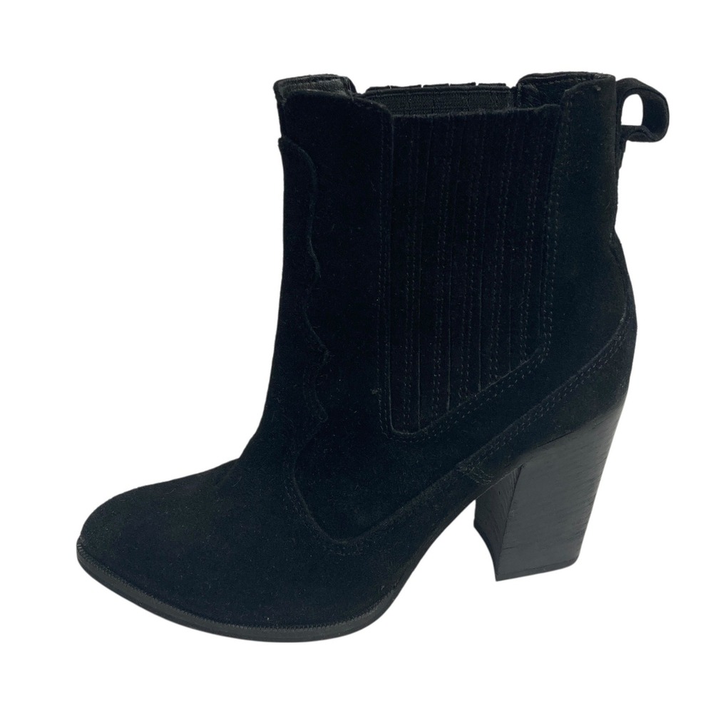 Dolce Vita Size 8 Black‎ Suede Pointed Toe Block Heel Ankle Boots Women